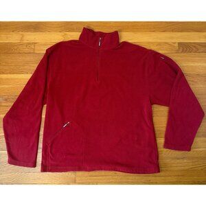 Peter Millar Mens Red Quarter Zip 1/4 Fleece Pullover Pocket Size Large VINTAGE